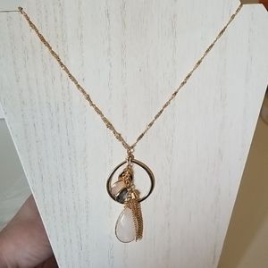 Long gold cluster necklace